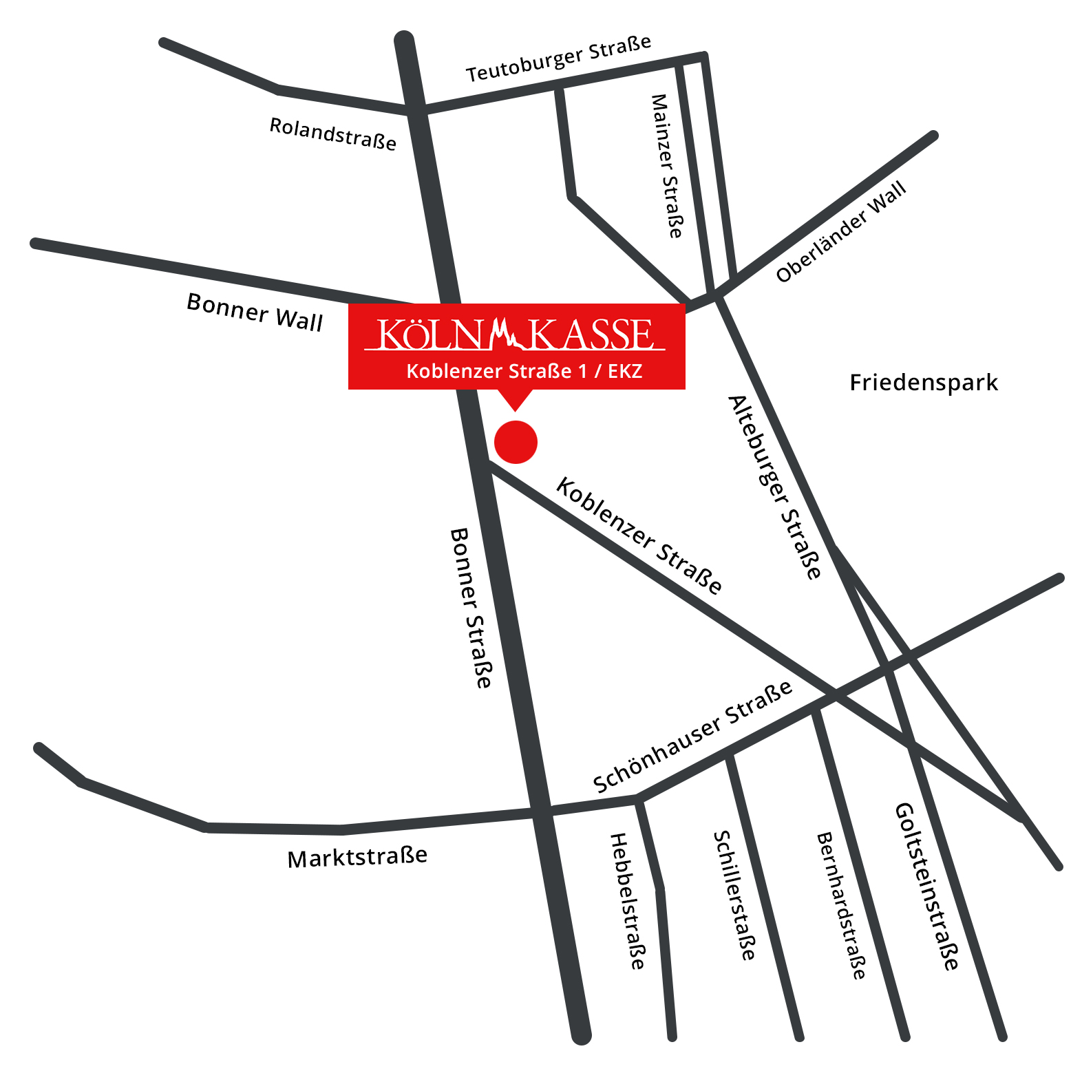 Köln Kasse - Standort - Anfahrt